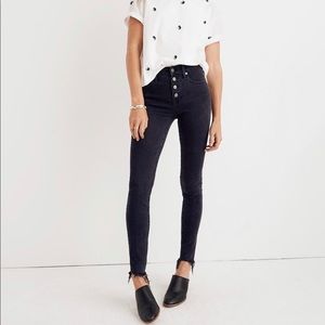 Madewell 9" high-rise skinny washed black jeans